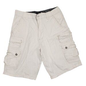 Men's OP Ocean Pacific White Cargo Shorts Size 32 Relaxed Fit 100% Cotton Pants